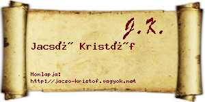 Jacsó Kristóf névjegykártya