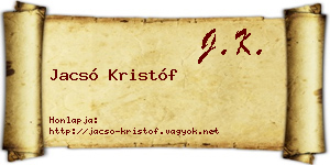 Jacsó Kristóf névjegykártya