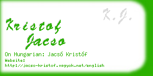 kristof jacso business card